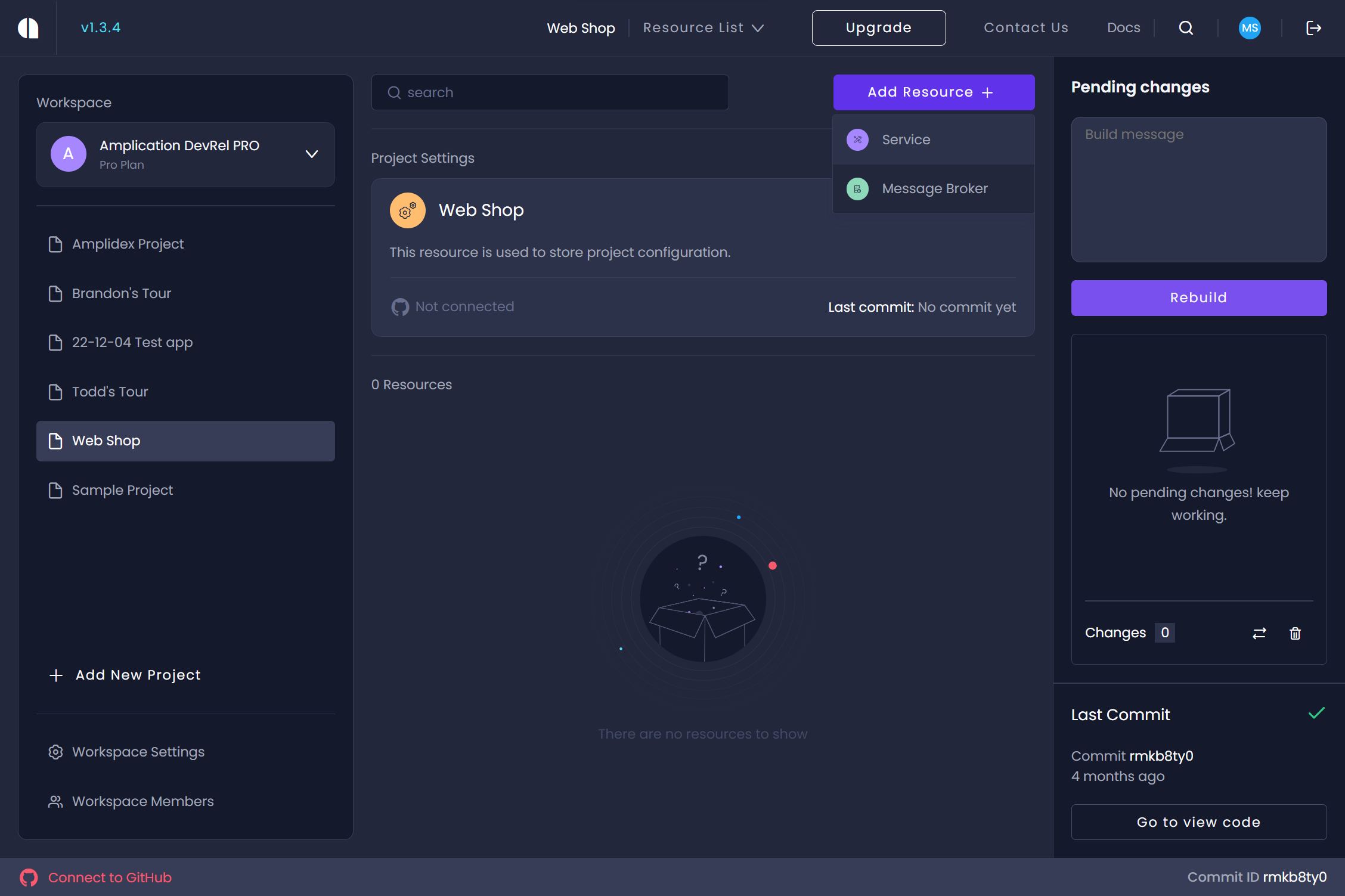 Add a resource to a project