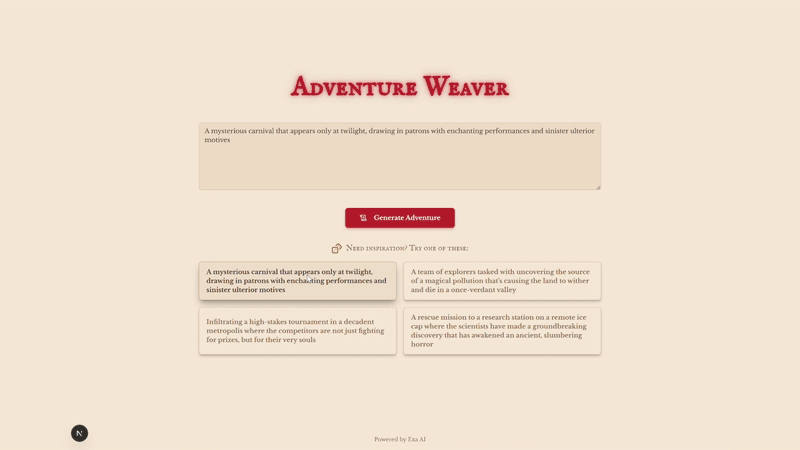 Full Exa research and generation workflow running